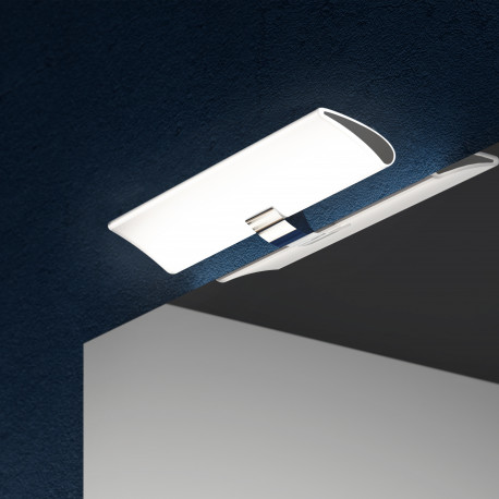 Emuca Spot LED pour miroir de salle de bain Aries (AC 230V 50Hz), 7 W, Chrome, Plastique et Aluminium