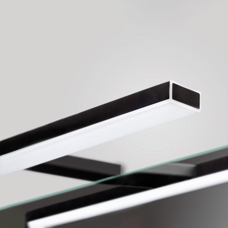 Emuca Spot LED pour miroir de salle de bain Leo (AC 230V 50Hz), 6 W, Peint en noir, Plastique