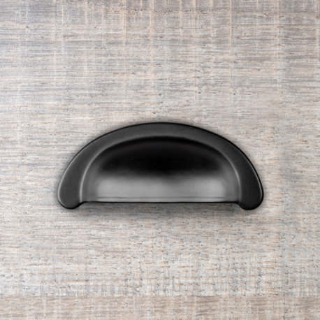 Emuca Poignee pour meuble Marrakech, L 77 mm, entraxe 64 mm, Zamak, Noir, 1 lot de 20 unites