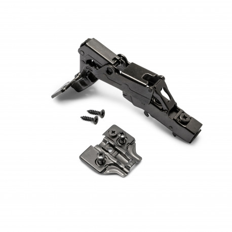 Emuca Charniere X91, D. 35 mm, droite pour montage en applique, fermeture amortie, Acier, 10 ut.