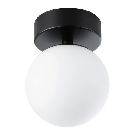 Plafonnier LED sphérique Gove Paulmann - Avec ampoule - 5W - IP44 - 400lm - 3000K - Noir mat/satiné