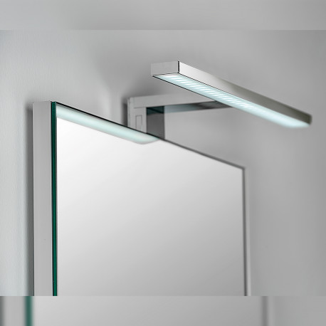 Emuca Applique LED pour miroir de salle de bain, 450 mm, IP44, Lumiere blanc froid, Aluminium et plastique, Chrome