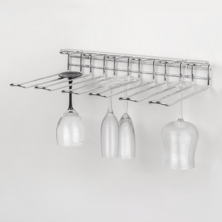 Emuca Support pour verres à  vin à  5 lignes Supra., Chrome, Acier, 1 ut.