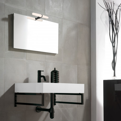 Emuca spot led pour miroir de salle de bain leo (ac 230v 50hz), 6 w, peint  en noir, plastique 5150114 - Conforama