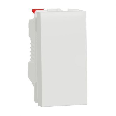 Bouton-poussoir NO Unica - 1 module - 10A - Blanc antimicrobien