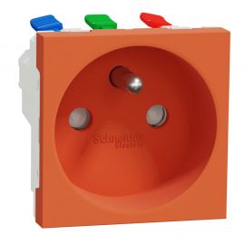 Prise de courant 2P+T Unica - 90° - 16A - Orange