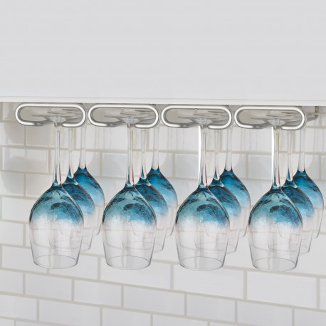 Emuca support pour verres à  vin à  4 lignes., Chrome, Acier, 1 ut.