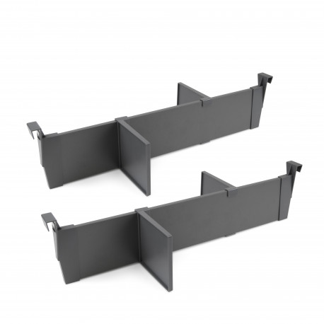 Lot de 2 séparateurs pour tiroirs Vertex-Concept Emuca - Largeur 600mm - Anthracite