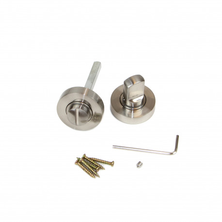 Jeu de 5 rosaces de condamnation Emuca - Pour porte interieure - Ø 50 mm - Zamak - Nickel satiné
