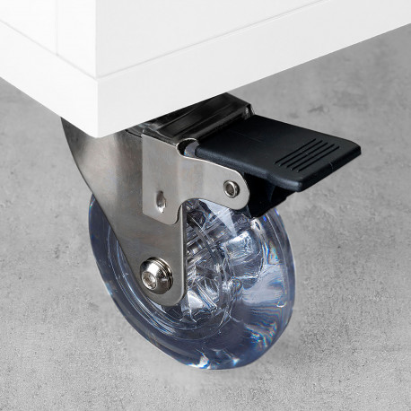 Emuca Roulettes Slip transparentes avec pletine de montage, ? 75, Acier et Plastique, 1 ut.