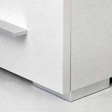 Emuca Pied pour meubles Alumix 8, hauteur 24 mm, Peint en aluminium, Plastique, 20 ut.