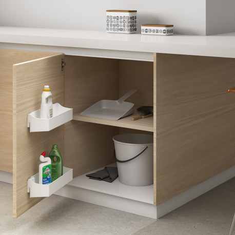 Emuca Ensemble de bacs auxiliares, 350, Plastique blanc, Plastique, 1 ut.
