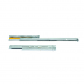 Paire de coulisses invisibles pour tiroirs Silver Emuca - L.550mm - Sortie totale - Fermeture amortie - Acier zingué