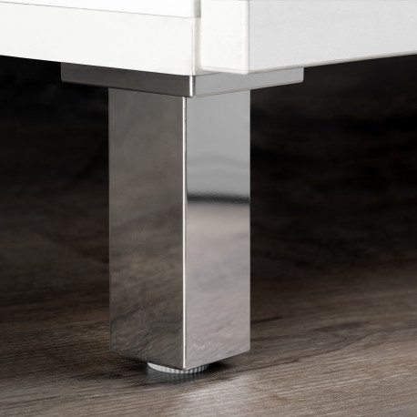 Emuca Pied pour meubles, coin, reglable 140 - 150 mm, Plastique, Chrome, 4 u.