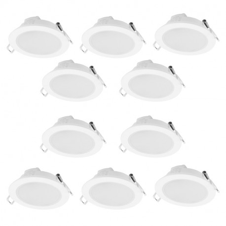 Pack de 10 spots LED encastrables LEA Aric - Blanc - IP20/65 - 420LM - 4000K