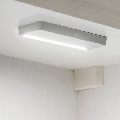 Emuca Luminaire LED rechargeable Kraz avec detecteur de mouvement, 1 W, Peint en aluminium, Plastique