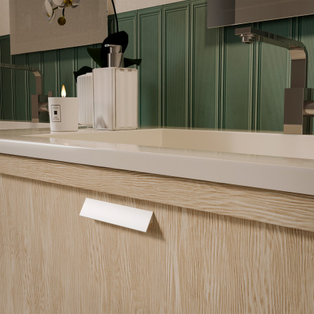 Emuca Poignee pour meuble Palermo, L 120 mm, entraxe 96 mm, Anodise mat, Aluminium, 1 lot de 10 unites