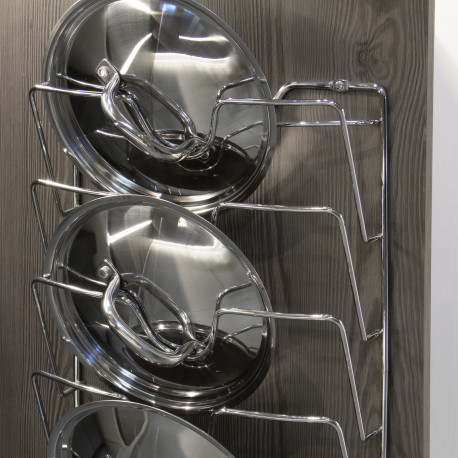 Emuca Support Supra pour accrocher les couvercles, Chrome, Acier, 1 ut.