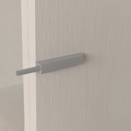 Emuca Ferme-porte Push Lite à  visser sur l'armoire avec reglage, 80 mm, Amortisseur, Plastique gris, 10 unites