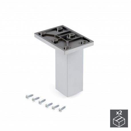 Emuca Pied pour meubles, central, reglable 100 - 110 mm, Plastique, Chrome, 2 u.