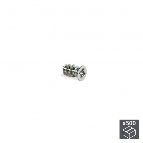 Emuca Eurovis, à  tête plate Pozidrive, D. 6.2 mm, 13 mm, Acier, Nickele, 500 ut.