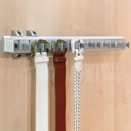 Emuca Porte-ceintures lateral extractible, Anodise mat, Plastique et Aluminium, 1 ut.