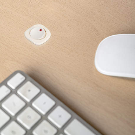 Emuca Interrupteur à  encastrer D21x21, Plastique blanc, Plastique, 10 u