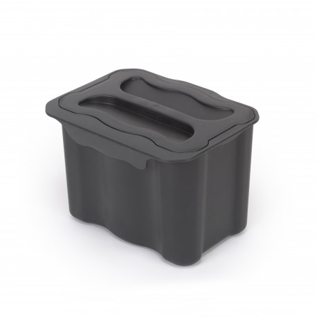 Poubelle de recyclage auxiliaire à suspendre Recycle Emuca - Pour caisson de cuisine - 5L - Plastique - Anthracite