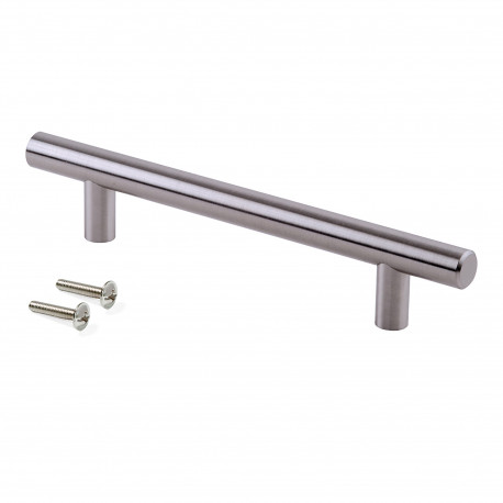 Poignée pour meuble Orlando Emuca - Entraxe 320 mm - Acier - Nickel satiné