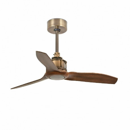 Ventilateur de plafond Just Fan Faro - 13m² - 6 vitesses - Or veilli/bois