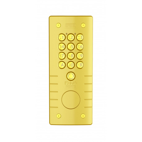 Clavier connecté Zamak Urmet - 2 fils - Perçage Vigik/PTT - Champagne