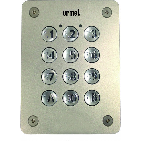 Clavier connecté Inox Urmet - 2 fils - 12 touches - Sans perçage Vigik/PTT