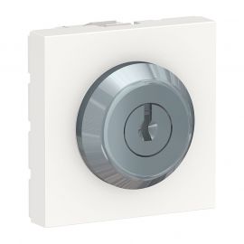 Interrupteur à clé Unica - Poussoir - 10A - Blanc