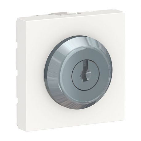 Interrupteur à clé Unica - Poussoir - 10A - Blanc