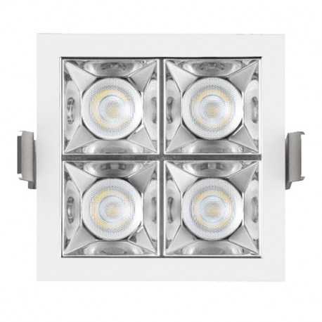 Plafonnier LED intérieur carré blanc Luxolum - 11W - 600LM - 75x75 - 3000K - 36°