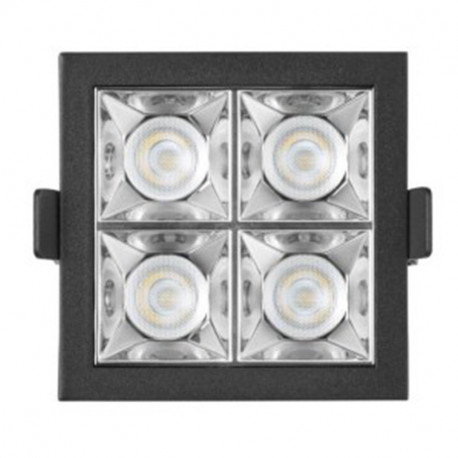 Plafonnier LED intérieur carré noir Luxolum - 11W - 600LM - 75x75 - 3000K - Dimmable