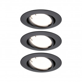 Lot de 3 spots LED encastrés Smart Home Zigbee Base Coin Paulmann - Ø 90mm - 3x4,9W - 3000K - Noir - Dimmables