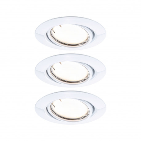 Lot de 3 spots LED encastrés Smart Home Zigbee Base Coin Paulmann - Ø 90mm - 3x4,9W - 3000K - Blanc - Dimmables