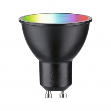 Ampoule réflecteur LED Smart Home Zigbee Paulmann - GU10 - 4,8W - RGBW+ - Dimmable - Noir mat