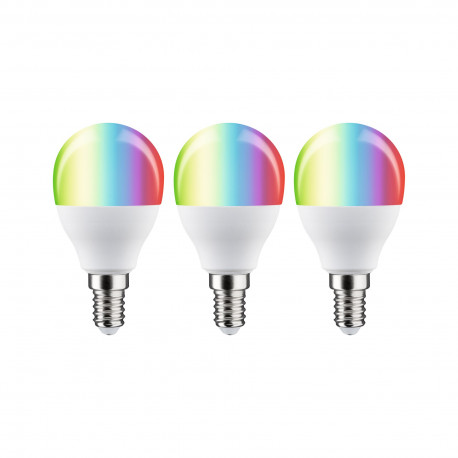Lot de 3 ampoules LED bulbes Smart Home Zigbee Paulmann - E14 - 3x5W - RGBW+ - Dimmables - Dépoli