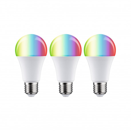 Lot de 3 ampoules LED bulbes Smart Home Zigbee Paulmann - E27 - 3x11W - RGBW+ - Dimmables - Dépoli