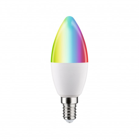 Ampoule LED bougie Smart Home Zigbee Paulmann - E14 - 5W - RGBW+ - Dimmable - Dépoli