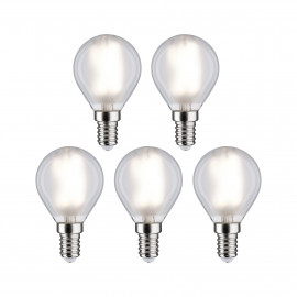 Lot de 5 ampoules LED sphériques filament Paulmann - E14 - 470LM - 4000K