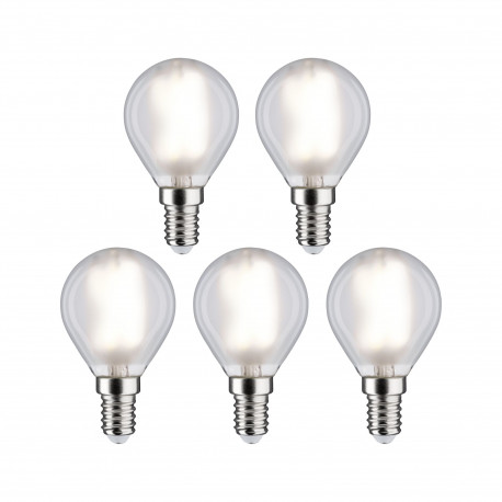 Lot de 5 ampoules LED sphériques filament Paulmann - E14 - 470LM - 4000K