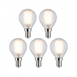 Lot de 5 ampoules LED sphériques filament Paulmann - E14 - 470LM - 2700K