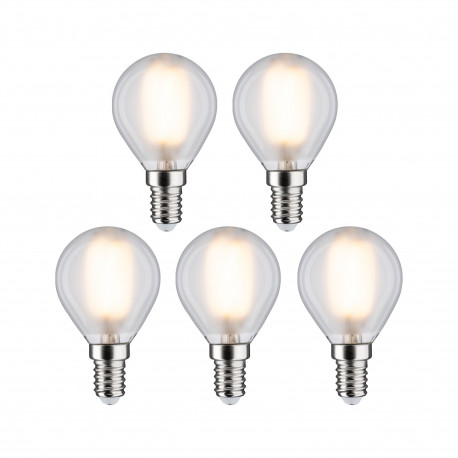 Lot de 5 ampoules LED sphériques filament Paulmann - E14 - 470LM - 2700K