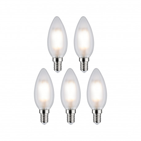 Lot de 5 ampoules LED bougies filament Paulmann - E14 - 4,8W - 470LM - 2700K