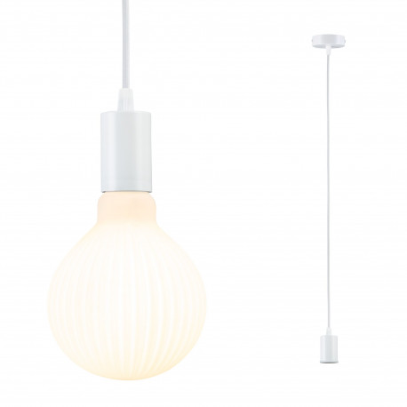 Luminaire en suspension Ravi IP44 E27 max. 60W Blanc dépoli