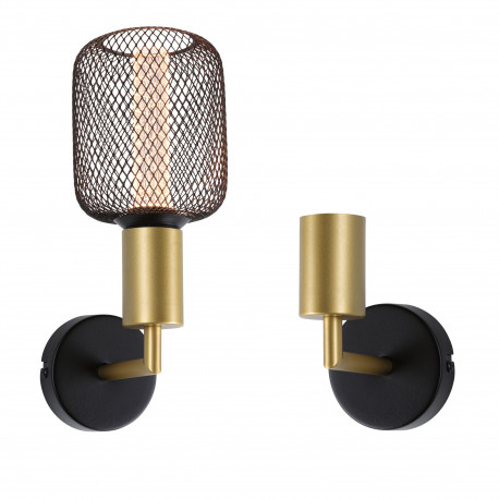 Applique Ravi IP44 E27 max. 60W Noir mat, Doré