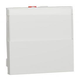 Bouton-poussoir NO/NF Unica - Porte-étiquette - 2 modules - 10A - Blanc antimicrobien